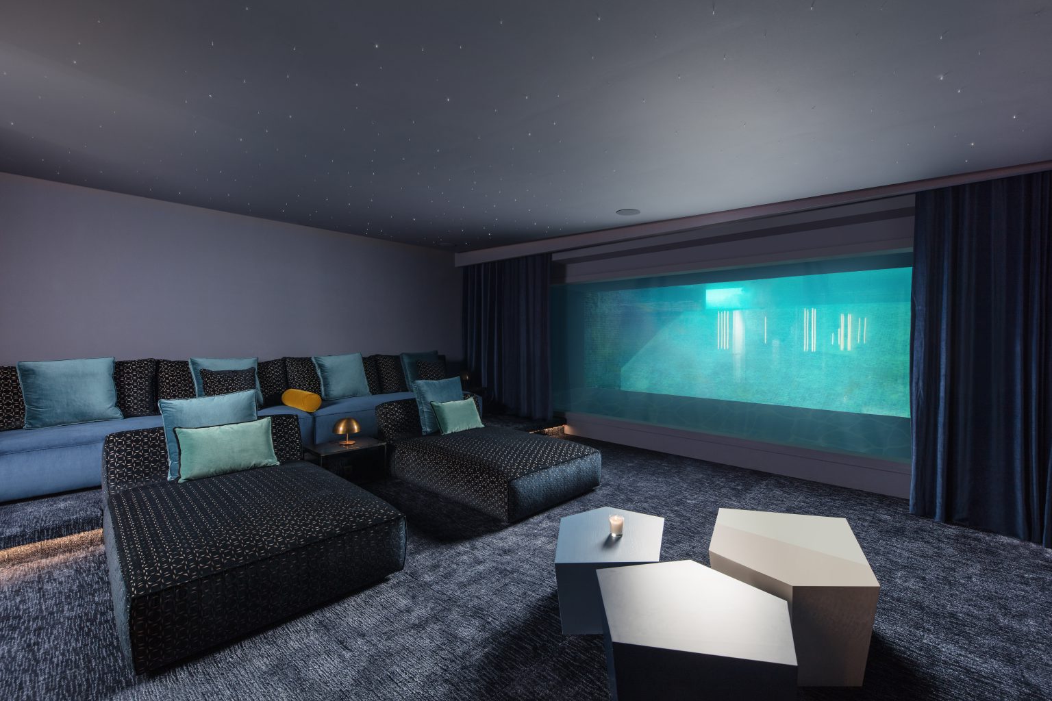 villa piscine cinema aquarium